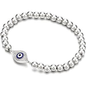 Beads Bracelet for Women Men with Cubic Zirconia Protection Evil Eye